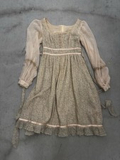 Gunne Sax by Jessica Floral Maxi Dress Size 9 Calico Prairie Has Some STAINs