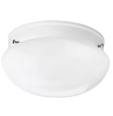 Progress Lighting Glass Globe 7 1/2inch White Ceiling Flush Mount Light P3408-30