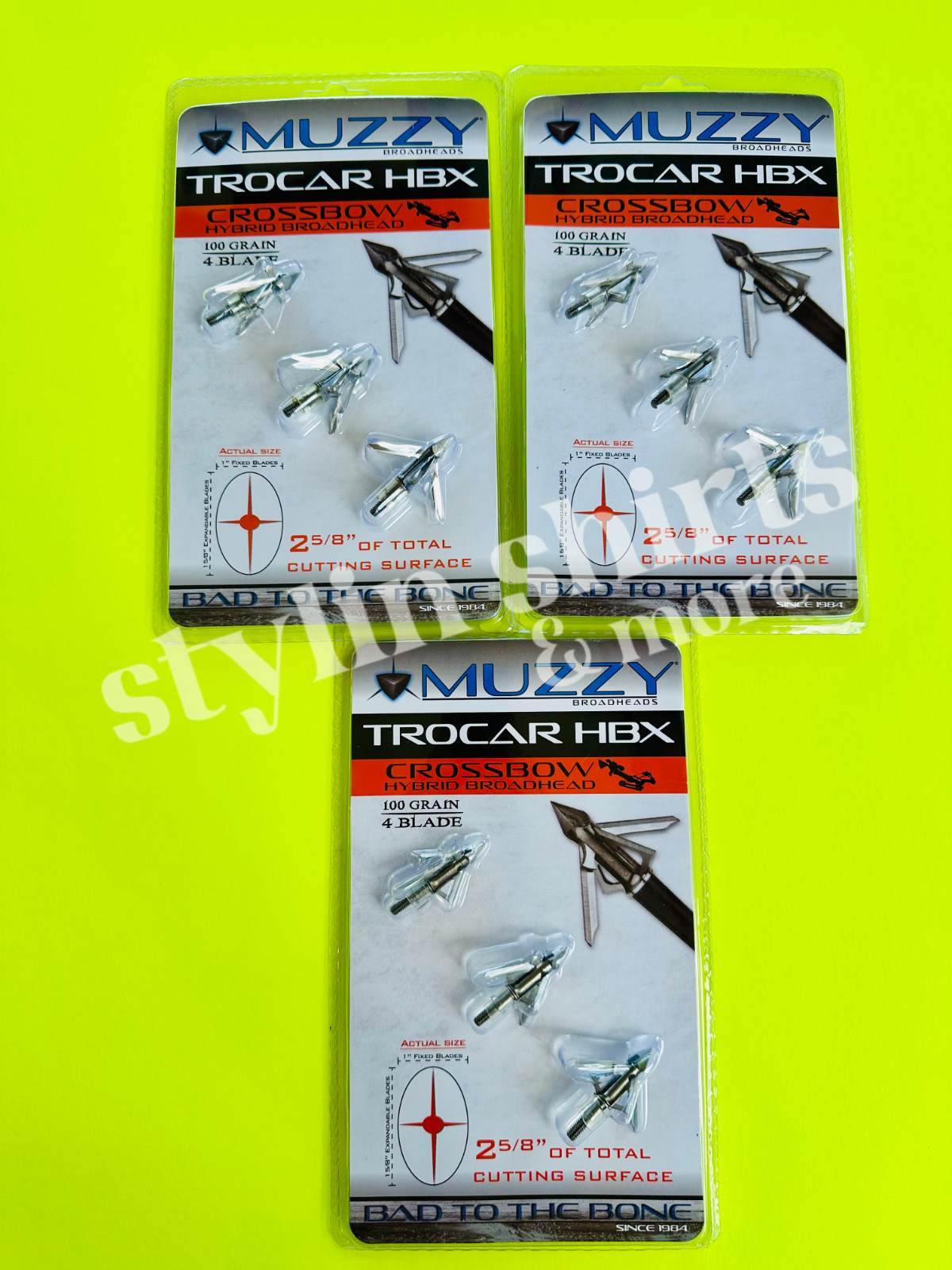 3 pk Muzzy Archery Trocar HBX CROSSBOW Mechanical 4 blade 10
