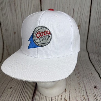 Coors Light Basketball White Embroidered SnapBack Hat New