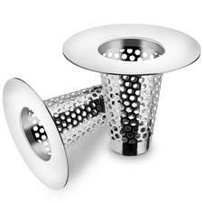 2 Pcs Reusable Stainless Steel Bathroom Sink Drain Strainers Fit 1.2-1.6 Inch