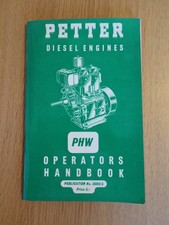 1960s Petter Diesel Engines PHW Operators Handbook