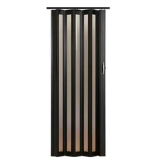 Century 36 In. X 80 In. Black Frosted Vinyl Accordion Door with Hardware