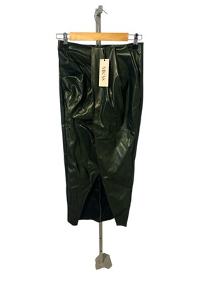 MICAS Women s Faux Leather Skirt Green Size S New High Waist Tulip Elegant