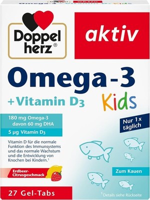 Doppelherz Omega-3 + D3 Kids - Vitamin D Wird Für Ein Gesundes Wachstum & Eine G