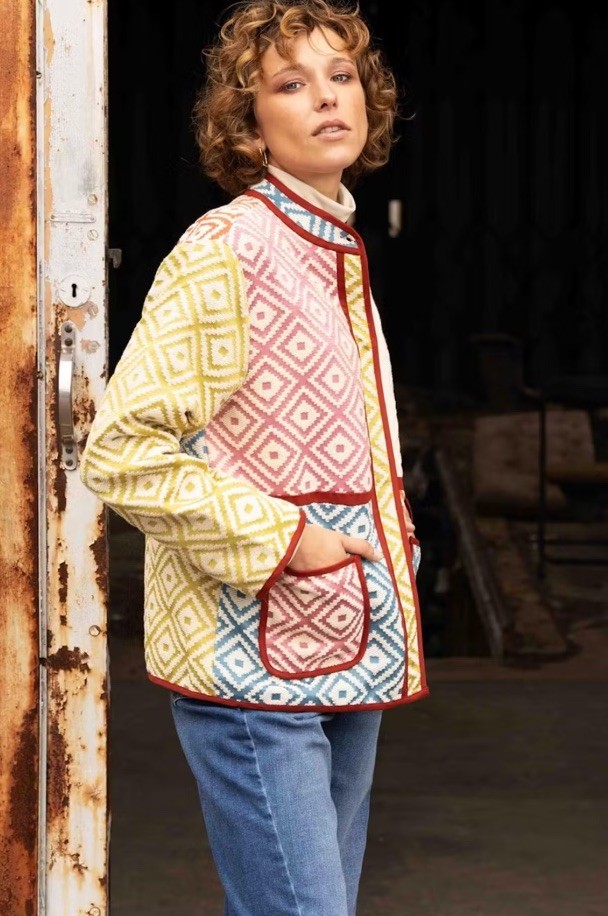 FRNCH Paris Multicolour Patchwork Diamond Quilted… - image 4