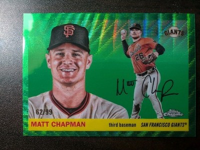 2025 Topps Chrome Platinum Matt Chapman Green Wave Refractor/99 SF Giants Star