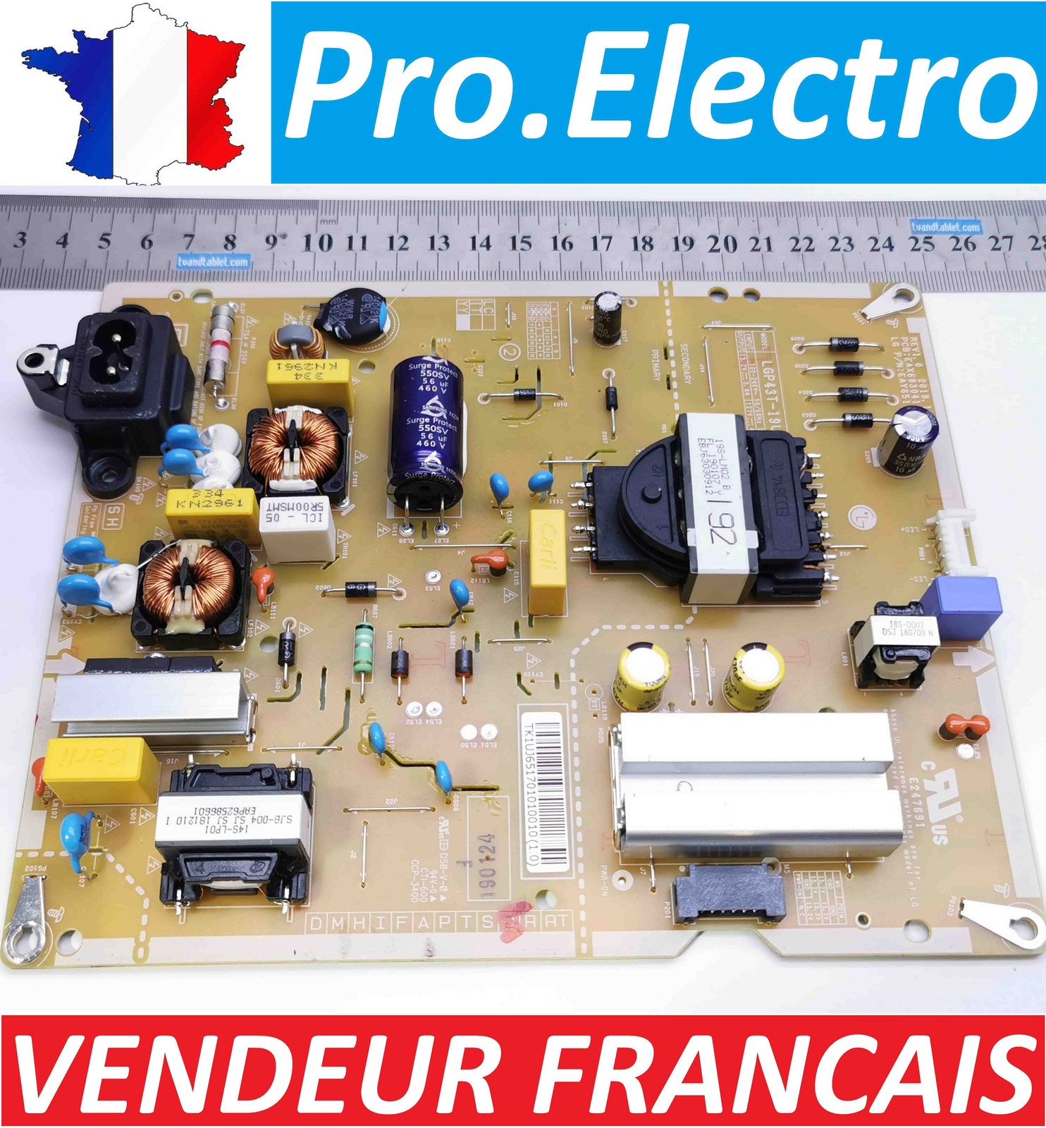 Module alimentation de précision LGP43T-19U1 pour TV LG 43UM7400