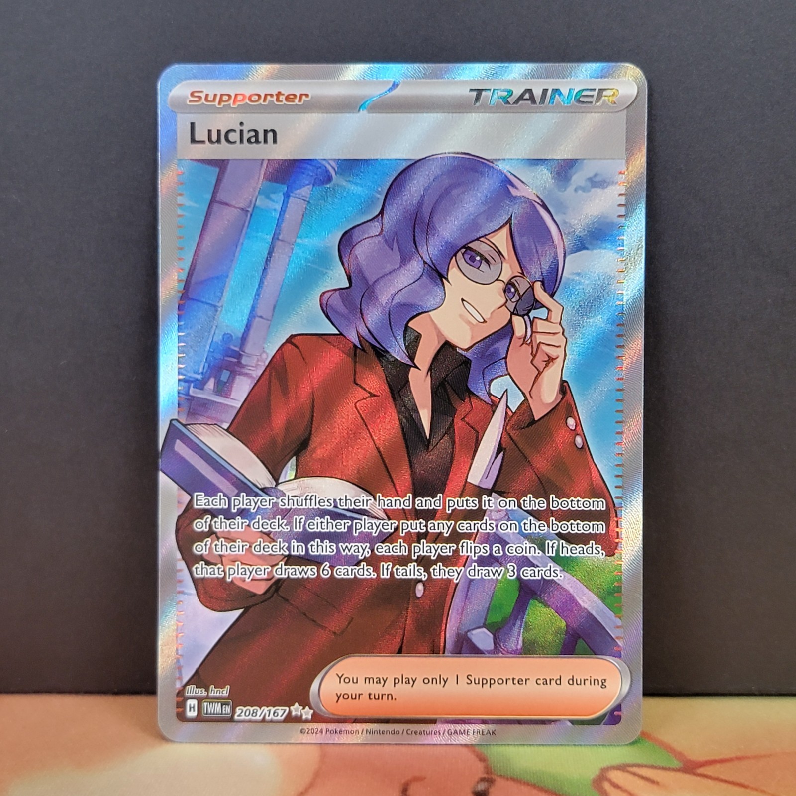 Lucian 208/167 Twilight Masquerade Ultra Rare Full Art Supporter Pokemon