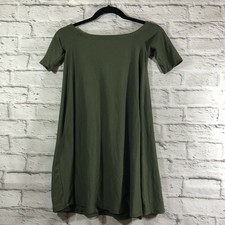 Planet Gold Mini Dress Juniors Size XS Olive Green Short Sleeve Off Shoulder
