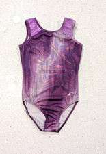 CHRISTMAS Destira child medium gymnastics dance leotard HOLOGRAPHIC Purple