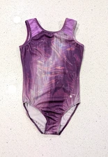 CHRISTMAS Destira child medium gymnastics dance leotard HOLOGRAPHIC Purple
