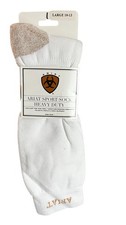 Ariat Sport Sock Slim Line Men's Size Large 10-13 White Made In USA
