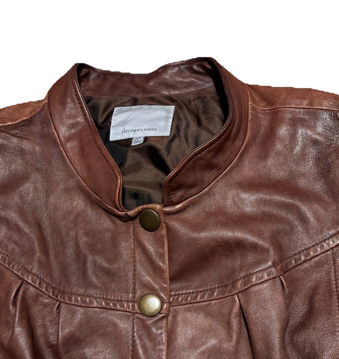 Entier Classiques Soft Leather Jacket Women’s Siz… - image 3