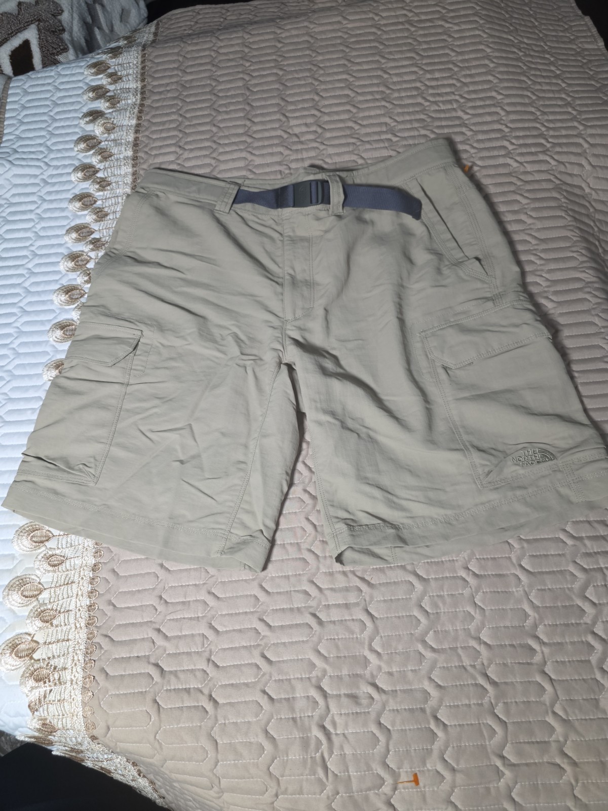 The North Face Shorts Mens 34 Beige Nylon Chino  Adjustable Waist Hiking Hike