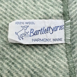 Vintage Bartlett Yarns 100% Wool Blanket 88X72 Harmony Maine Cabin Decor