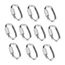 10 Pcs Stainless Steel Screw Chain Quick Links, 175 Lbs Capacity 1.5 Inch 304