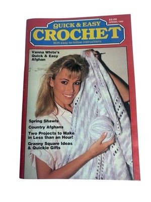 Vintage Vanna White Quick & Easy Crochet Magazine Cover 1986 Photos Instructions