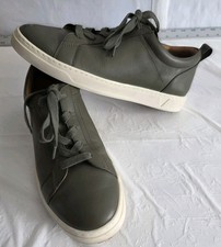 Vionic Mens SZ 8 Lucas Green Leather Comfort Orthotic Lace Up Walking Sneaker