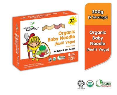 Organic Care2u Organic Baby Noodle, Original & Multi Vege / Baby Food (200g x2)