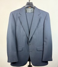 Vintage Western Ranchman Outfitters Blue Pinstripe Western Suit Set 42R USA
