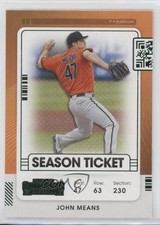 2021 Panini Contenders Season Ticket Green John Means #12 18af