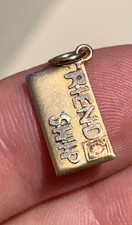 9ct Gold Enamel Friendship Envelope Charm/ Pendant Rare Victorian 9k 375