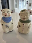 Vintage  Shawnee Pottery Large Range 5" Smiley Pig Salt & Pepper Shakers