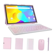 Tablet 2 in 1 Android 14 Tablets with Keyboard 10 inch Tabletas, Include Pink