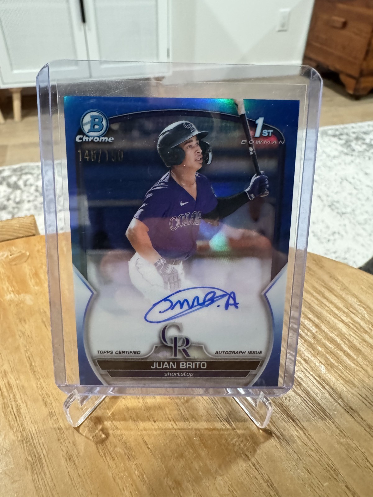 2023 Bowman - Chrome Prospect Autographs Juan Brito #CPA-JBO Blue Refractor /150