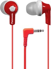 Panasonic ErgoFit Wired Earbuds, 3.5mm Jack In-Ear Headphones - Red 