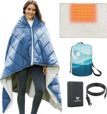 Heated Blanket Battery Operated,12V Cordless heating pad with 15000 battery,Heat