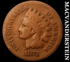 1874 Indian Head Cent- Semi Key Better Date No Reserve #J3416
