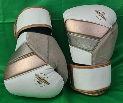 Hayabusa Tokushu Boxing Gloves 16oz White Gold Silver Gray Premium Training Gear
