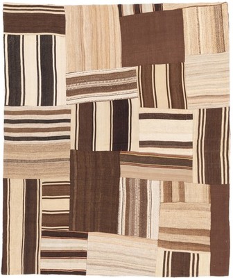Kelim Patch Teppich 146x178 cm handgewebt Wolle Persien Unikat Neu