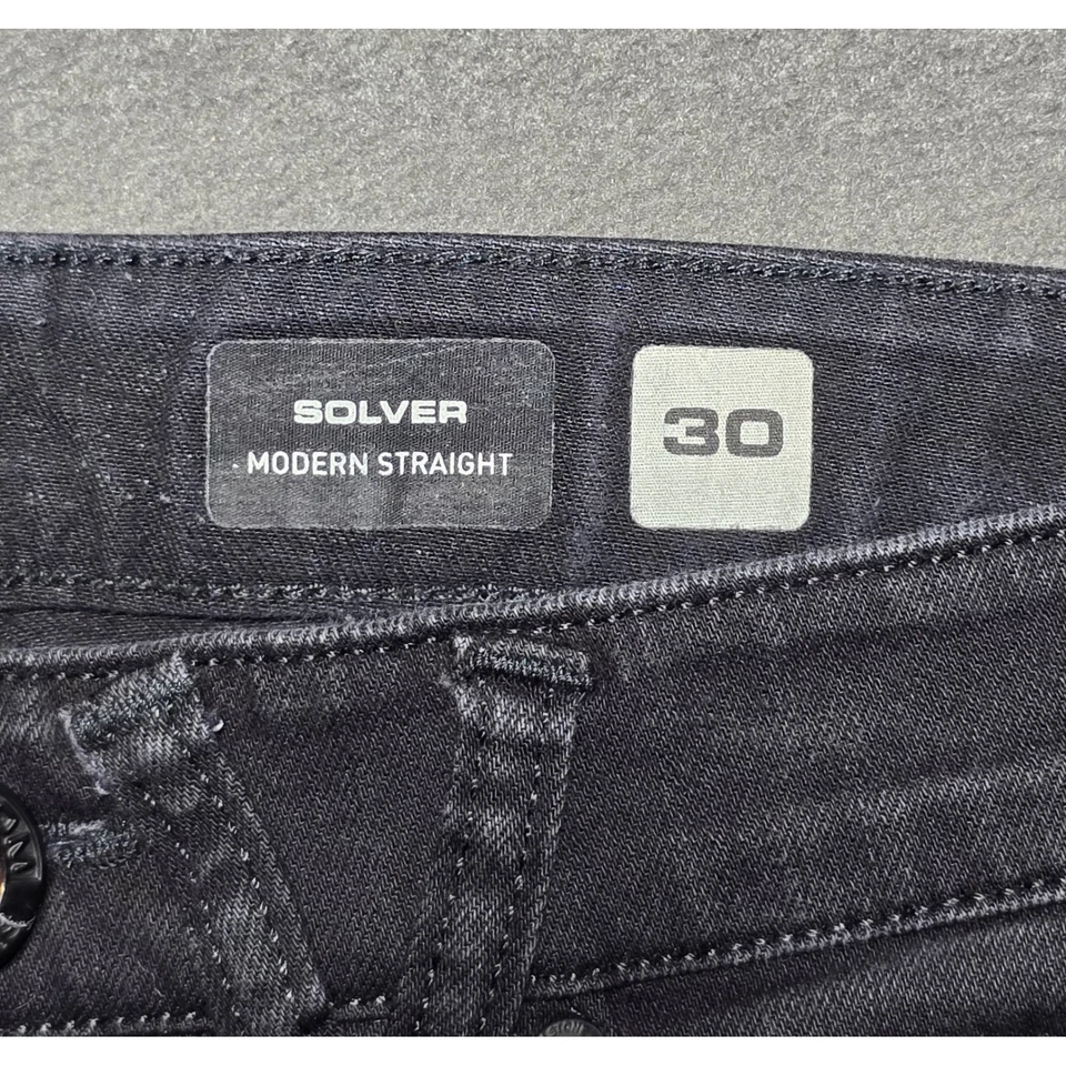 Volcom Solver Modern Straight Black Jeans Mens 30x30 Skate Casual Denim Skate - Image 3 of 4