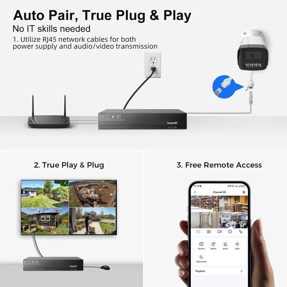 8CH 5MP Security Camera System NVR 5MP PoE IP Camera Wired Night Vision 2TB HDD - Image 2 of 4