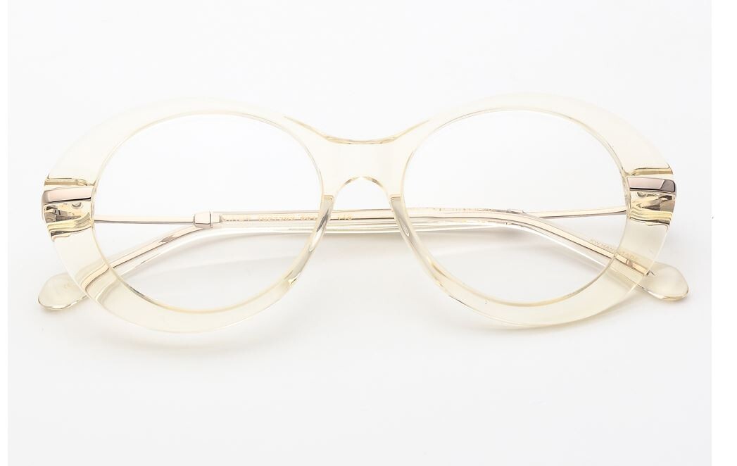 Lunettes de vue ovales jaunes transparentes Karen Walker monture optique femme 50mm