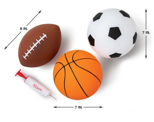 Majik Mini Indoor/Outdoor Sport Balls Basketball Football Soccer Ball and Pump - Picture 6 of 12