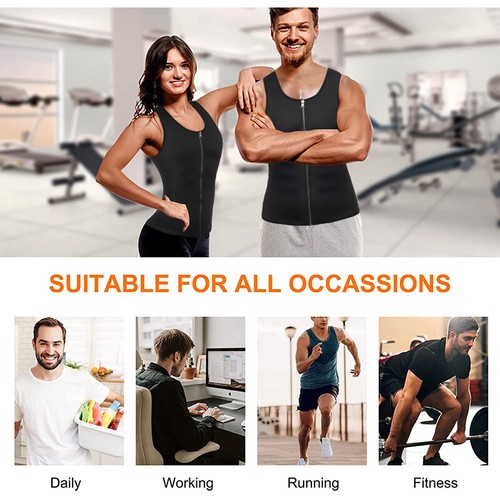 Mens Sauna Sweat Workout Tank Tops Waist Trainer Vest Compression Body Shaper UK - Picture 9 of 20