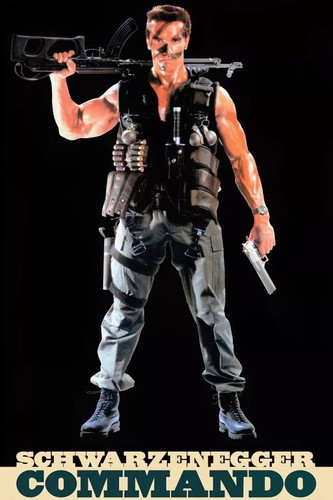 Laminated ARNOLD SCHWARZENEGGER COMMANDO MOVIE PREMIUM POSTER FILM PRINT QUALITY - Picture 1 of 7