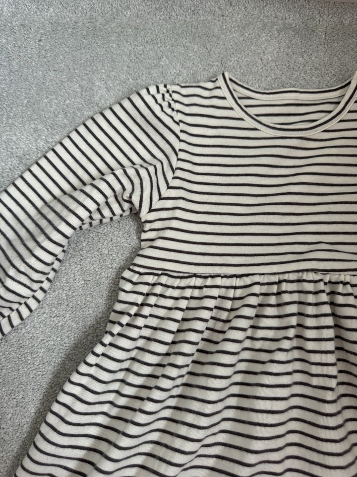 M&S Baby Girls Stripped Organic Cotton Dress Age 2 3 BNWTGS eBay