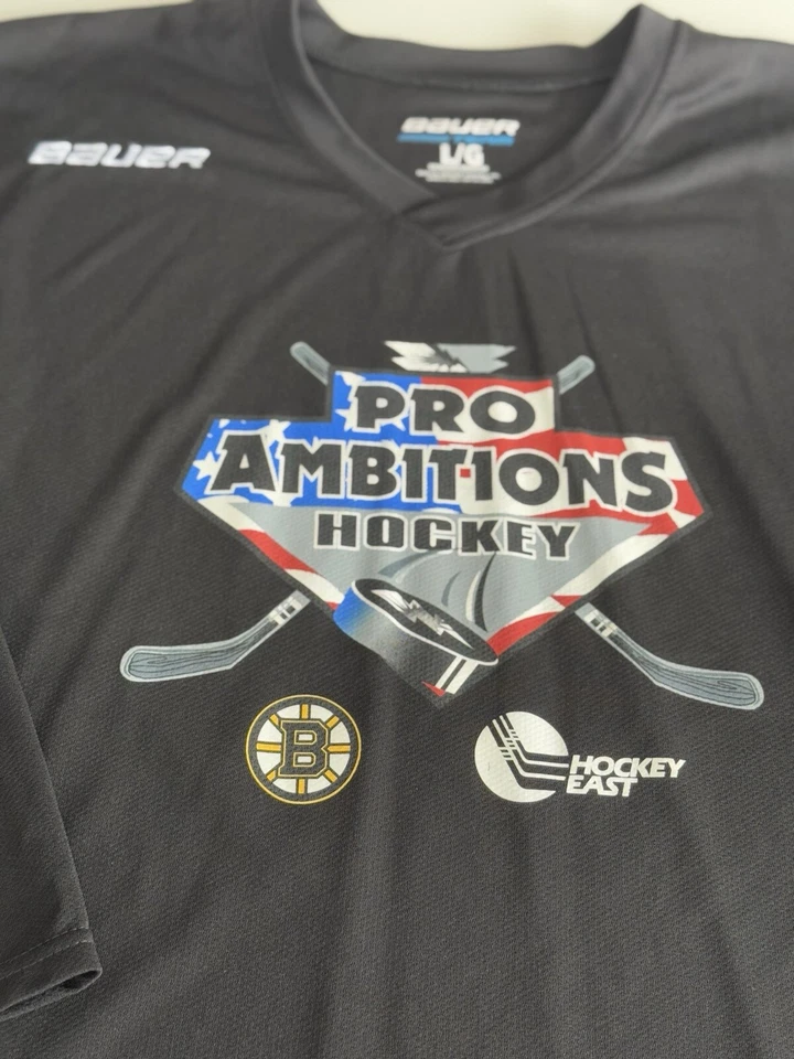 Bauer Team Pro Ambitions Hockey Boston Bruins Long Sleeve Jersey - Black Large - Image 3 of 4