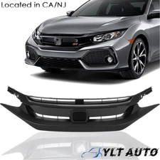 Fits 2019 2020 2021 Honda Civic Sedan Bumper Black Front Upper Mesh Grille Grill