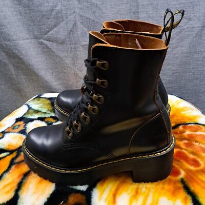 Dr.Martens LEONA BLACK UK4 23cm 厚底　おまけ付き Dr.Martens LEONA BLACK UK4 23cm 厚底 おまけ付き Leona Women's