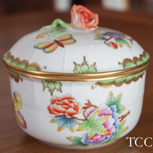 AZÚCAR HEREND QUEEN VICTORIA ~ PATRÓN MARIPOSA PINTADO A MANO ~ TCC
