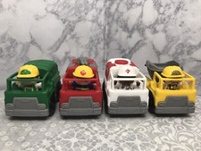 Toy Vehicles with Figures. Unbranded. Marking On Bottom S.I. LTD CK0620 Lot Of 4