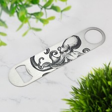 Octopus Bar Blade Ocean Themed Beer Bottle Opener Printed Stainless Steel