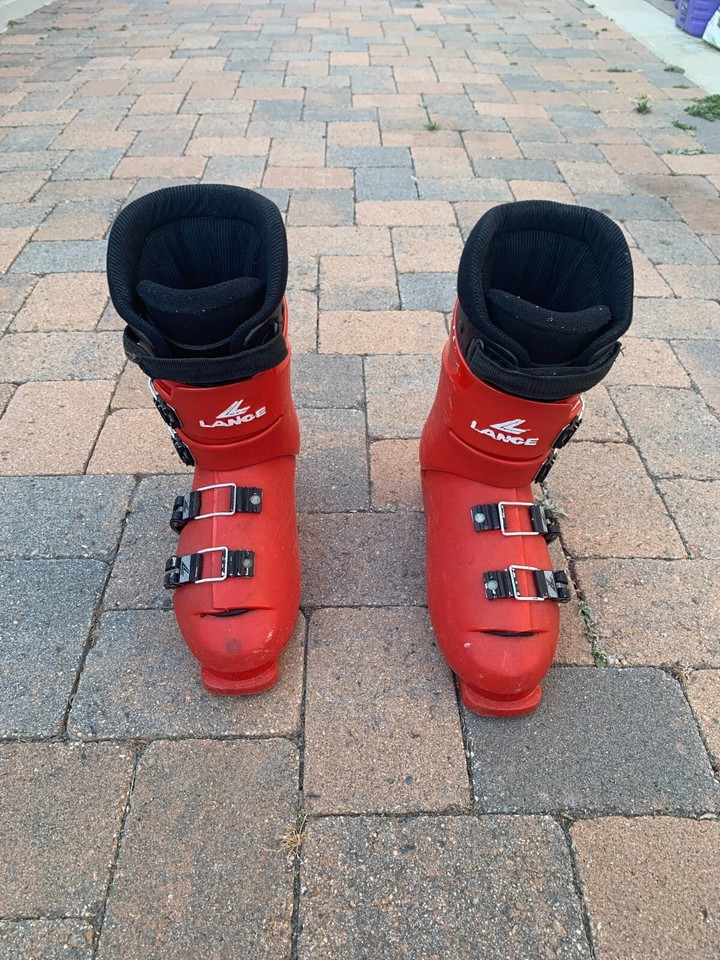 LikeNEW Lange Skis Boots Unisex Lance Red Orange Snow Skiing Binding eBay