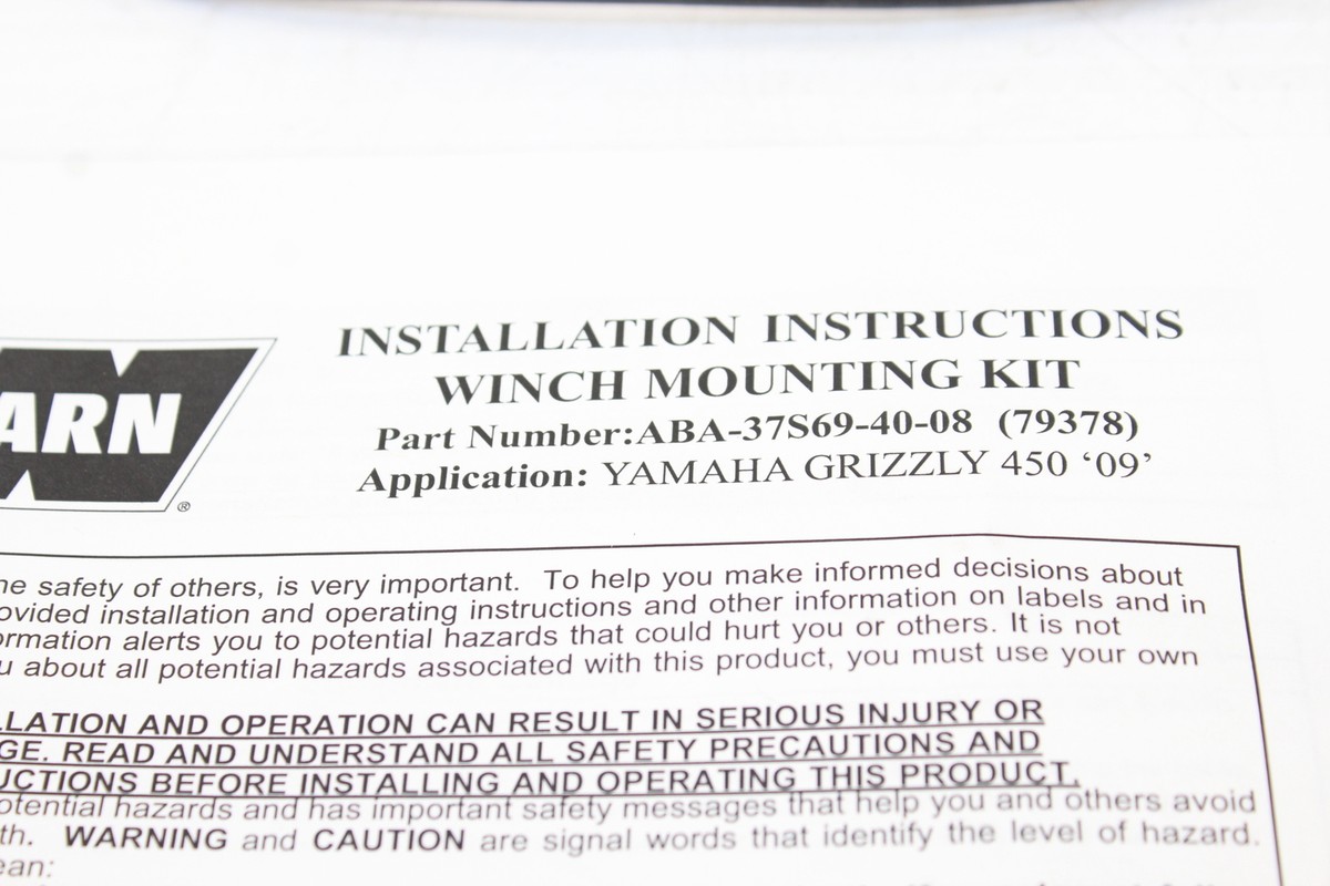 YAMAHA 2009-2012 GRIZZLY 450 OEM WICH MOUNT KIT #ABA-37S69-40-08 YAMAHA 2009-2012 GRIZZLY 450 OEM WICH MOUNT KIT #ABA-37S69-40-08